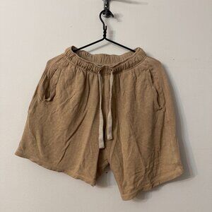 Jungmaven American Made Hemp Cotton Lounge Shorts Tan Size S
